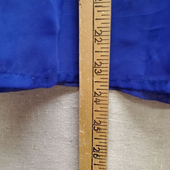 Jessica Simpson Blue Printed Flutter Ruffle Sleeve Blouse  Size L - Picture 4 of 6